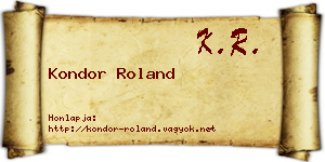 Kondor Roland névjegykártya